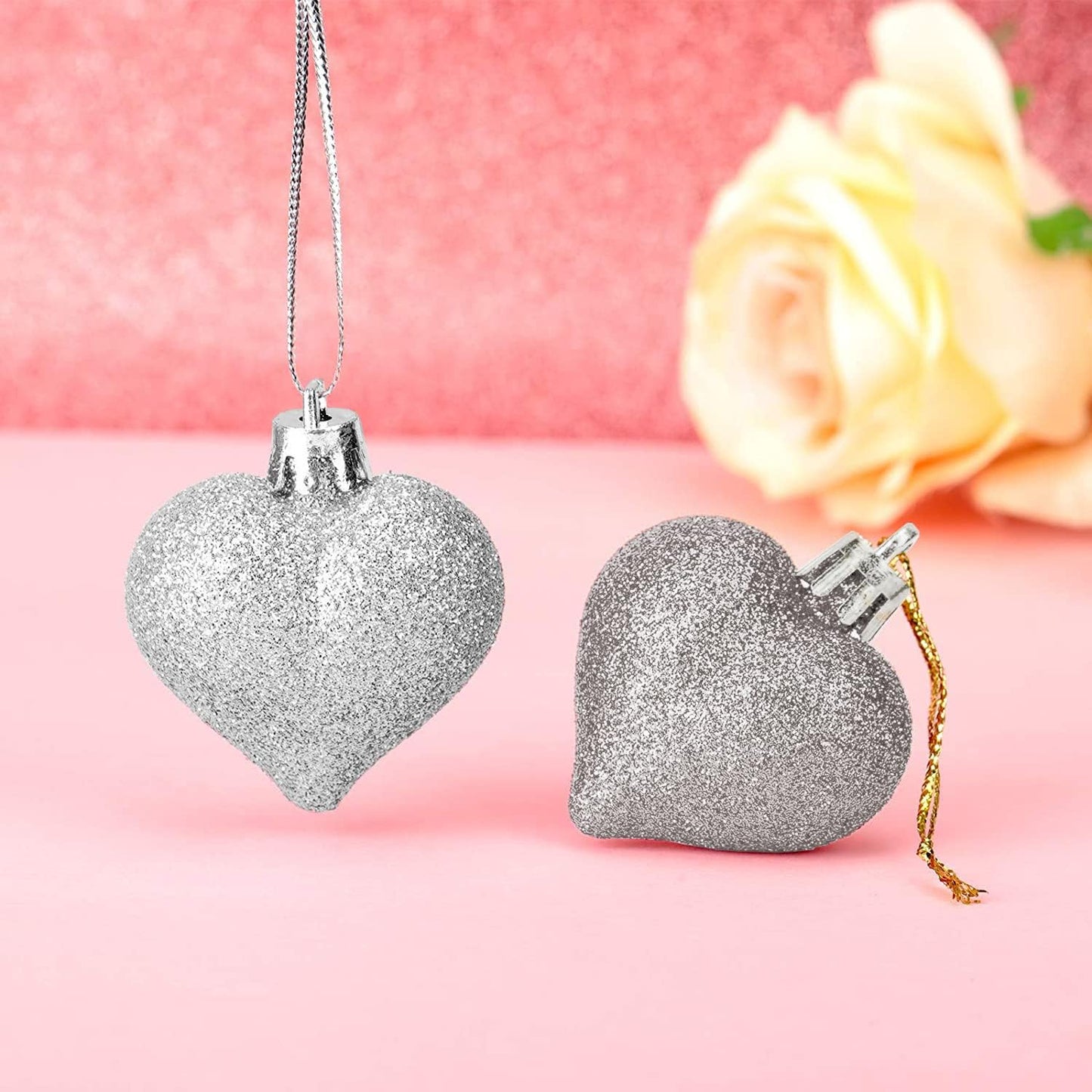 Christmas Heart Baubles Hanging Ornaments