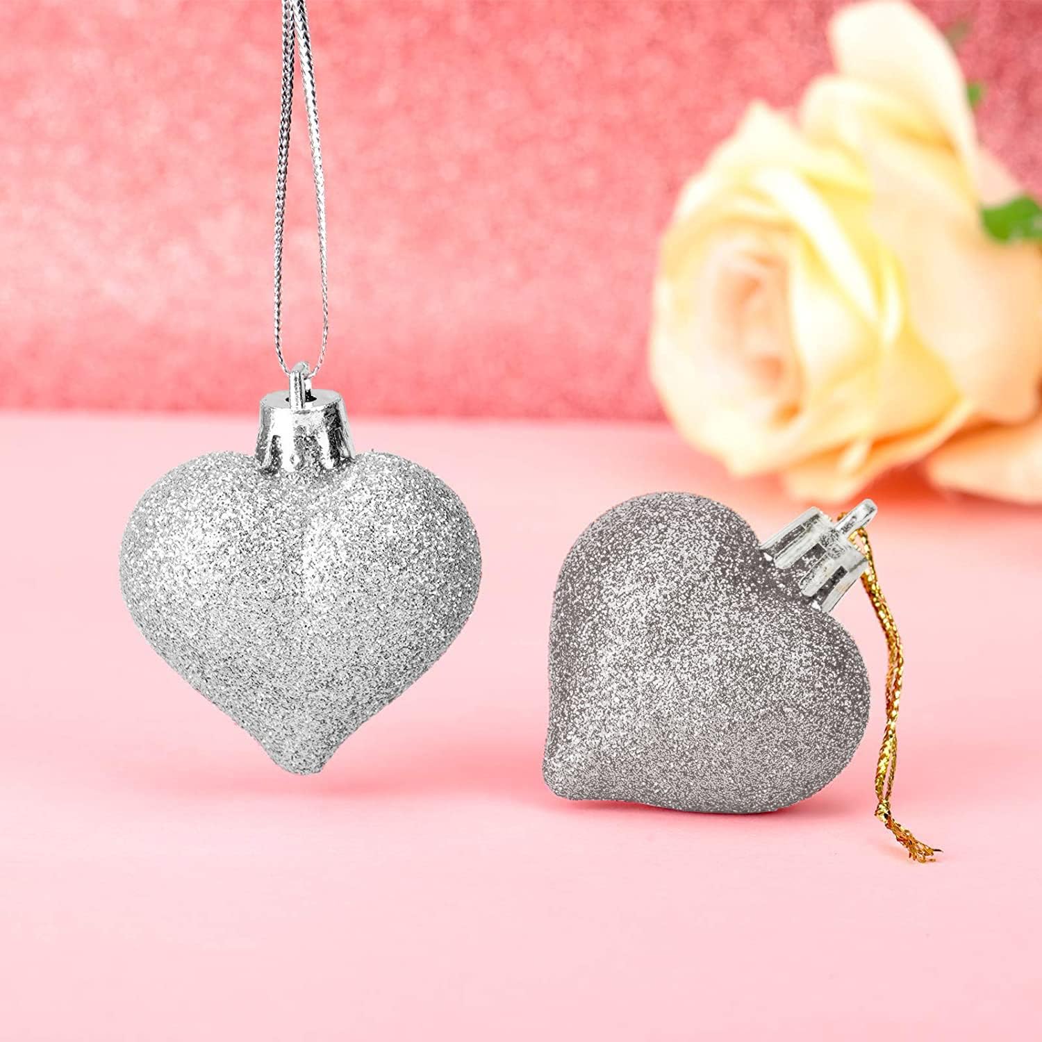 Christmas Heart Baubles Hanging Ornaments