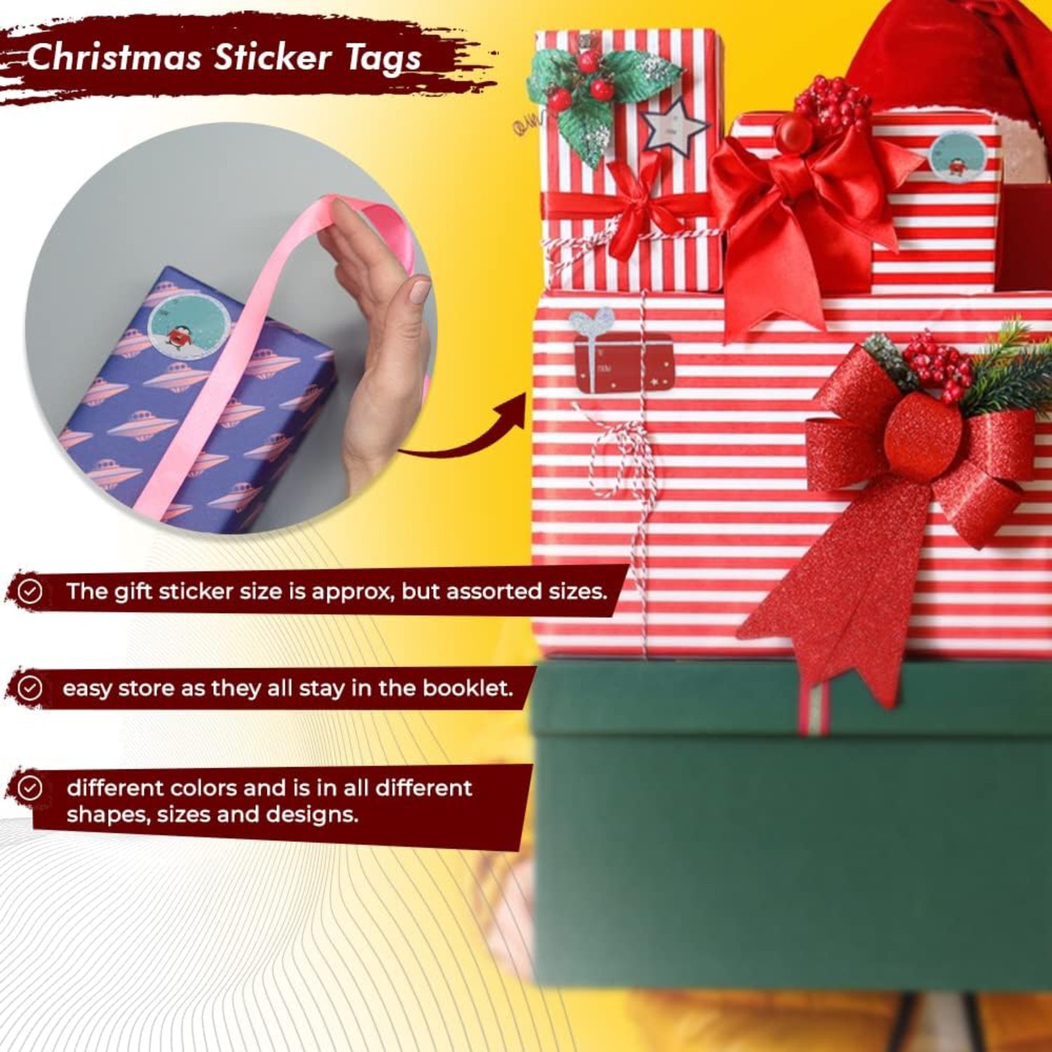 Christmas Labels Stickers Self-Adhesive