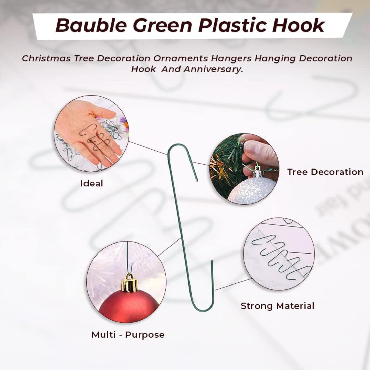 Christmas Tree Hooks Bauble Green