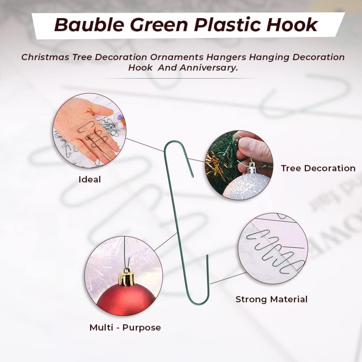 Christmas Tree Hooks Bauble Green
