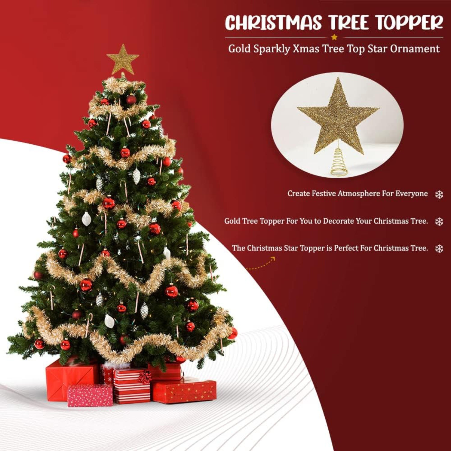 Christmas Tree Topper Star Gold