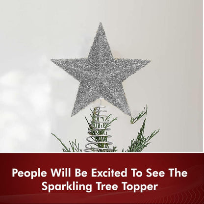 Christmas Tree Topper Star - 27cm, Silver