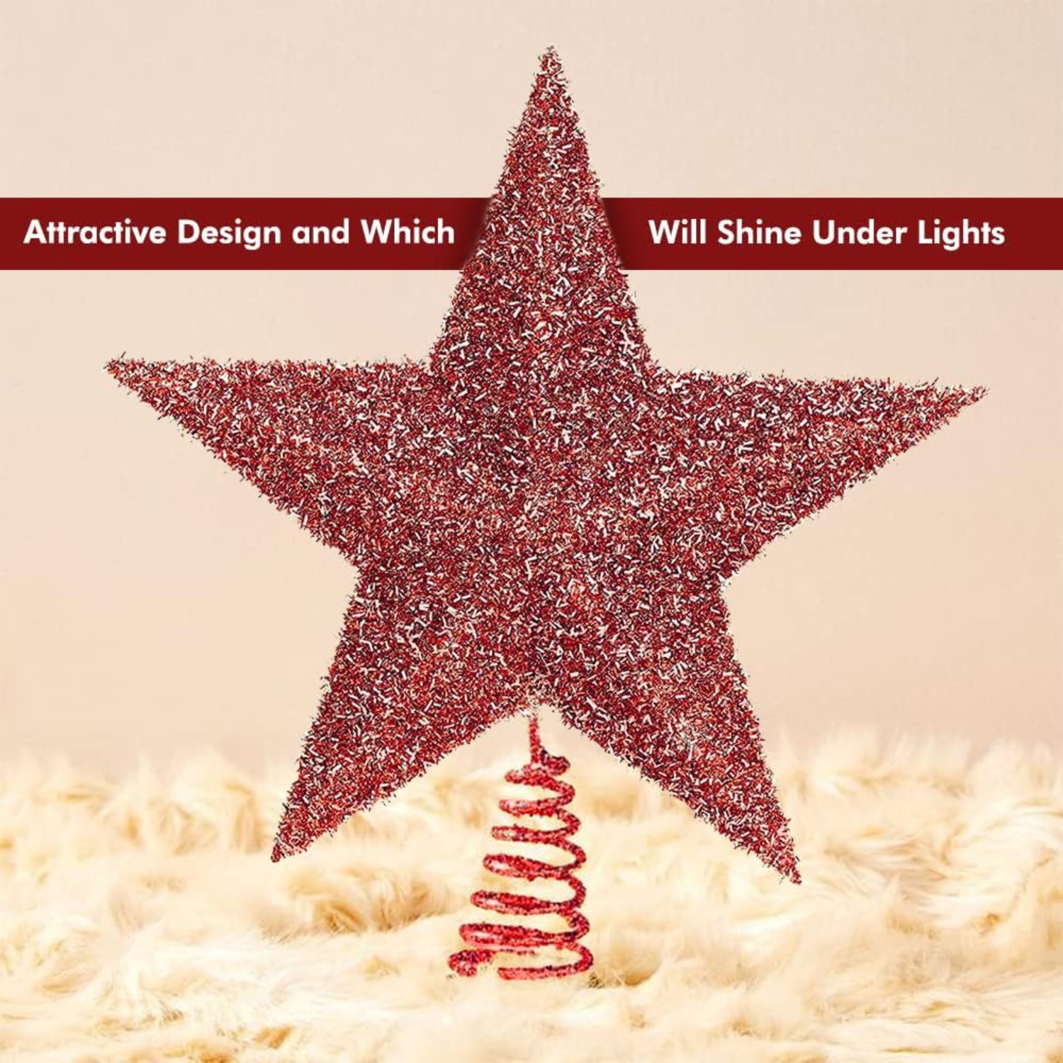 Christmas Tree Topper Star Red