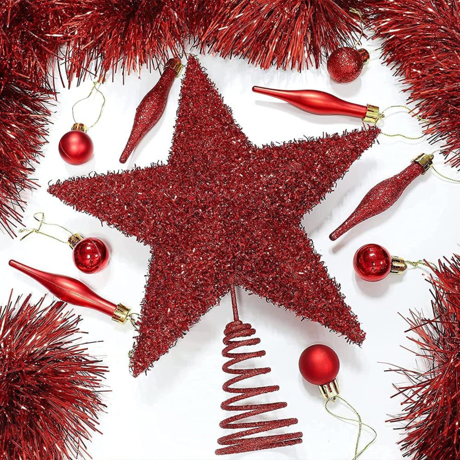 Christmas Tree Topper Star Red