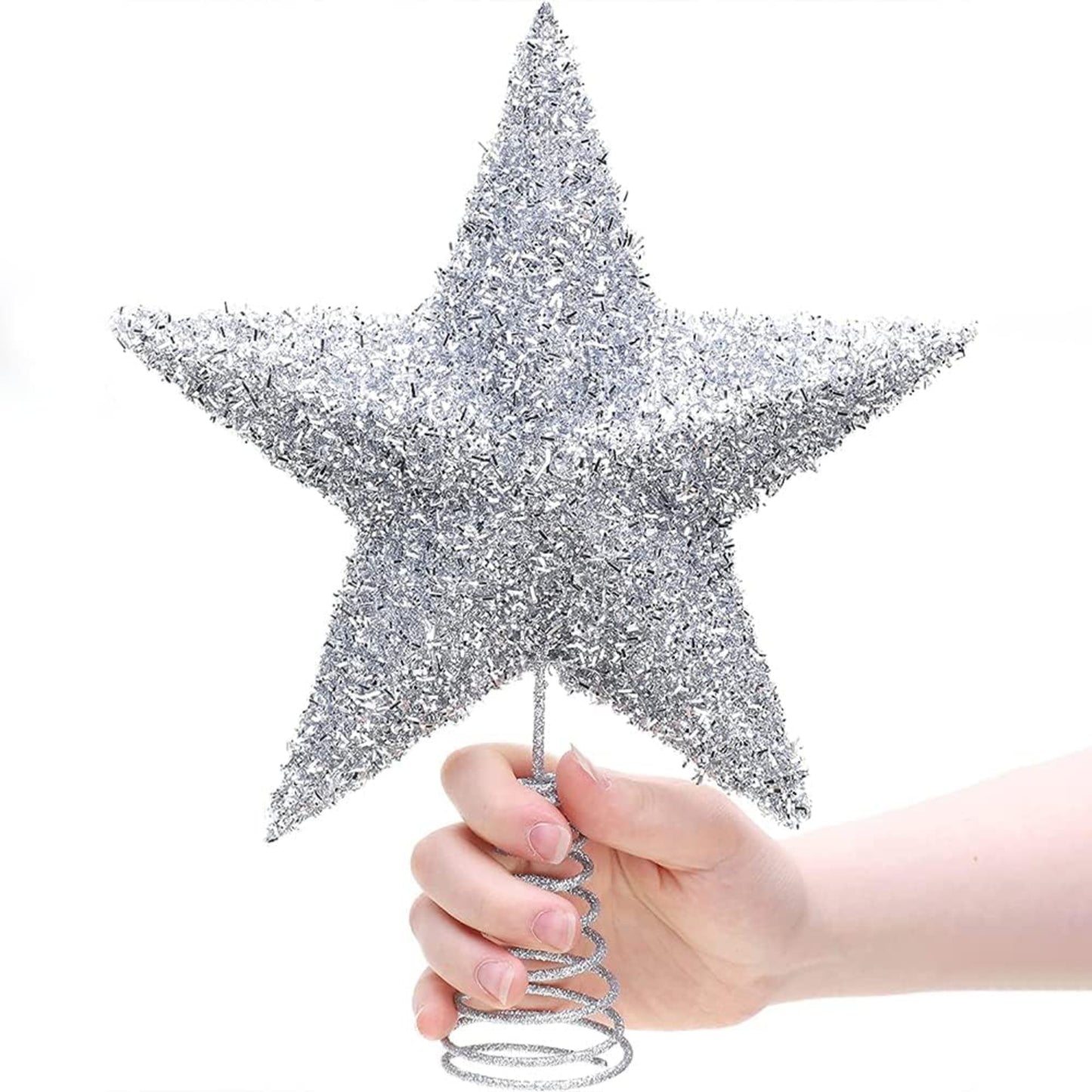 Christmas Tree Topper Star - 27cm, Silver