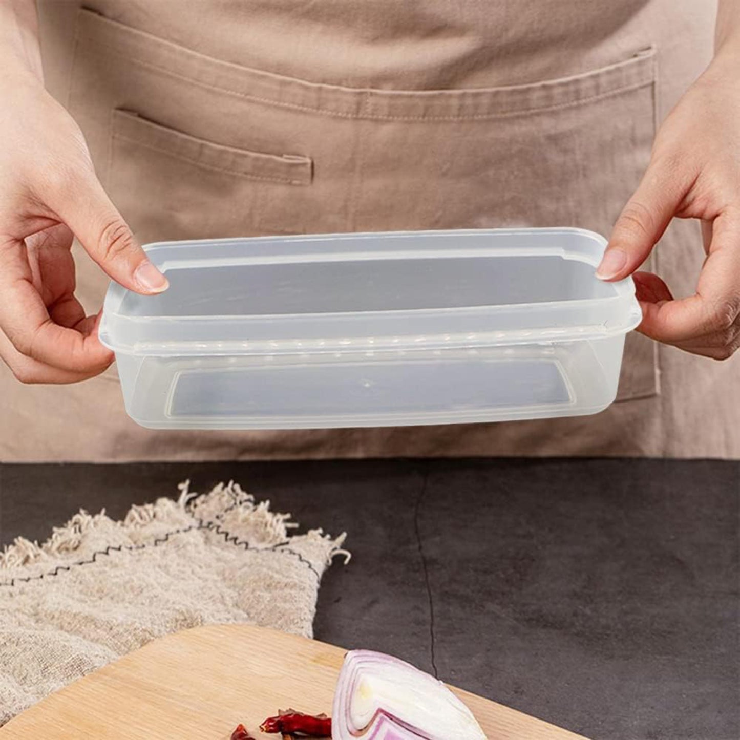 Clear Rectangular Bacon Storage Box