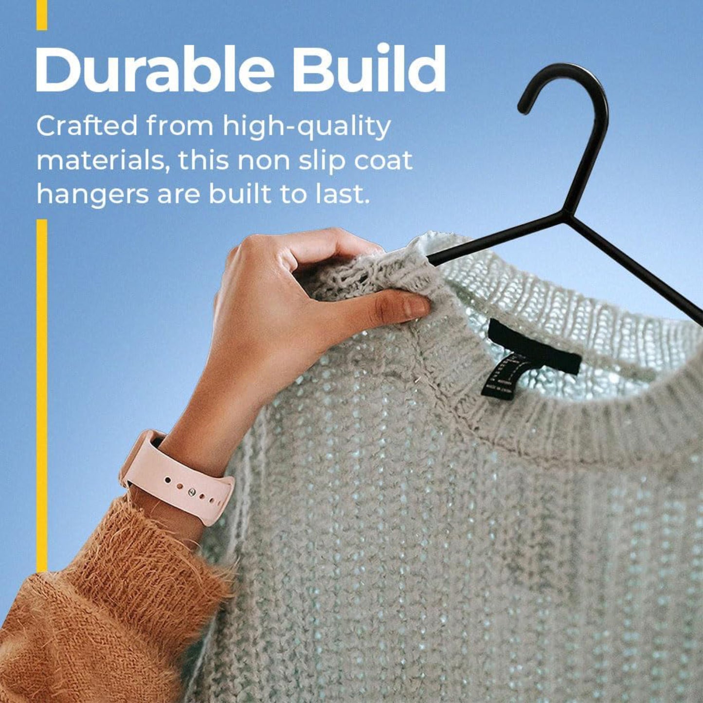 Coat Hangers Black with Suit Trouser Bar and Lips