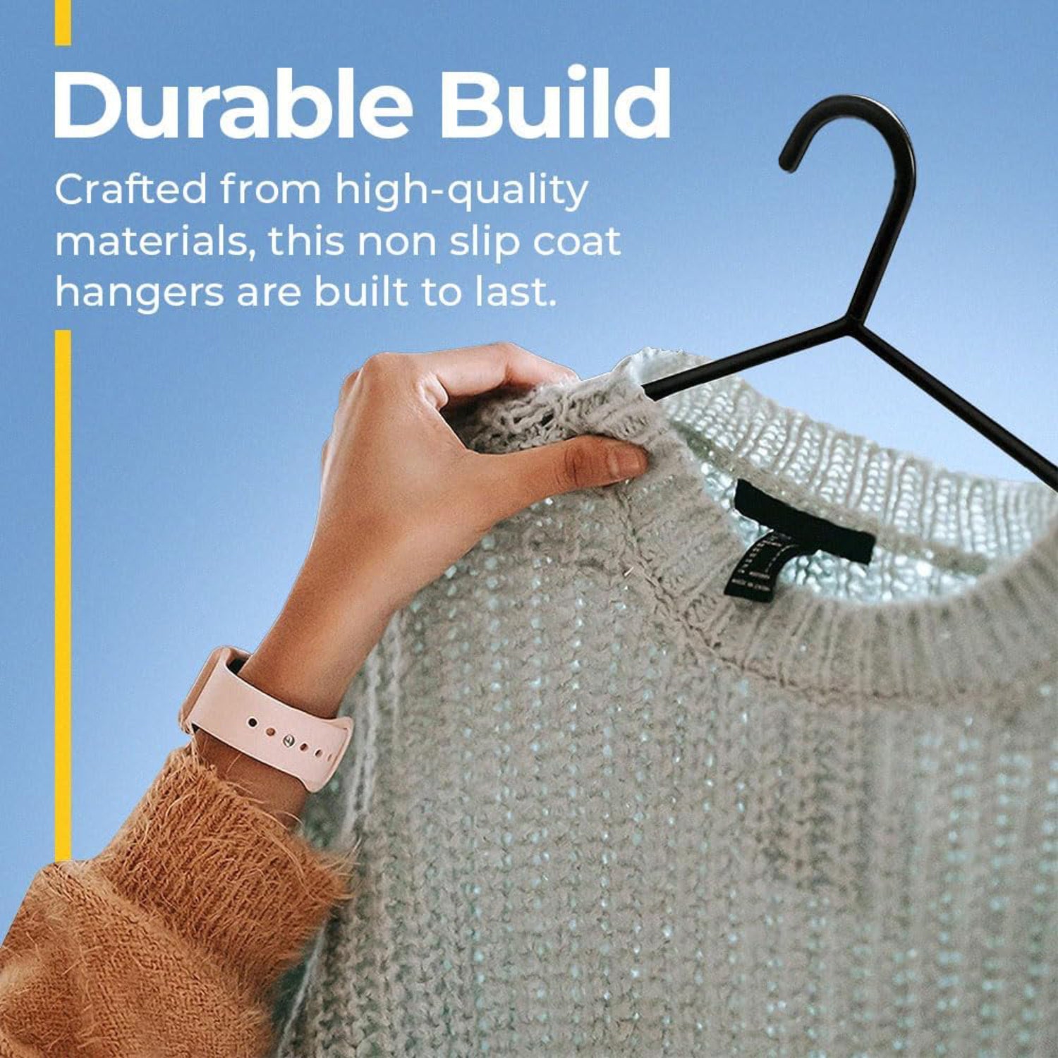 Coat Hangers Black with Suit Trouser Bar and Lips