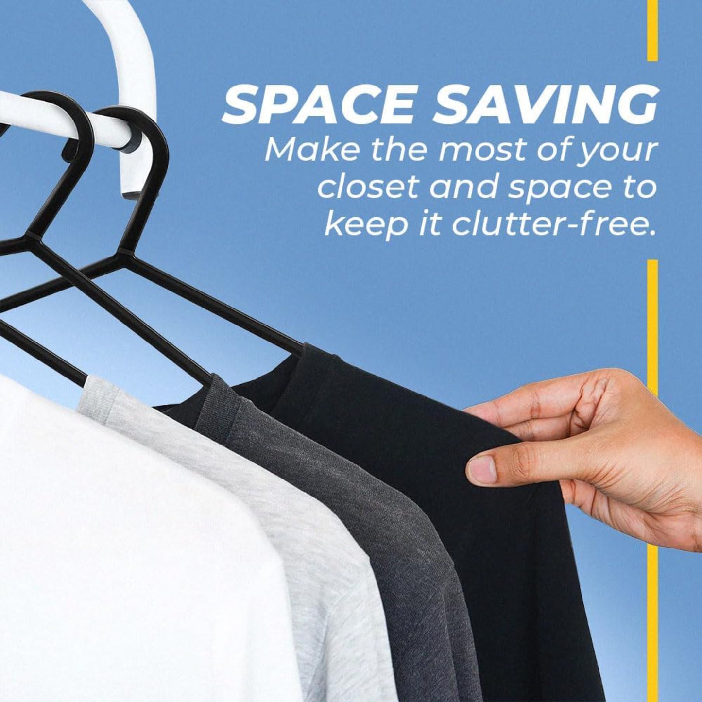 Coat Hangers Black with Suit Trouser Bar and Lips