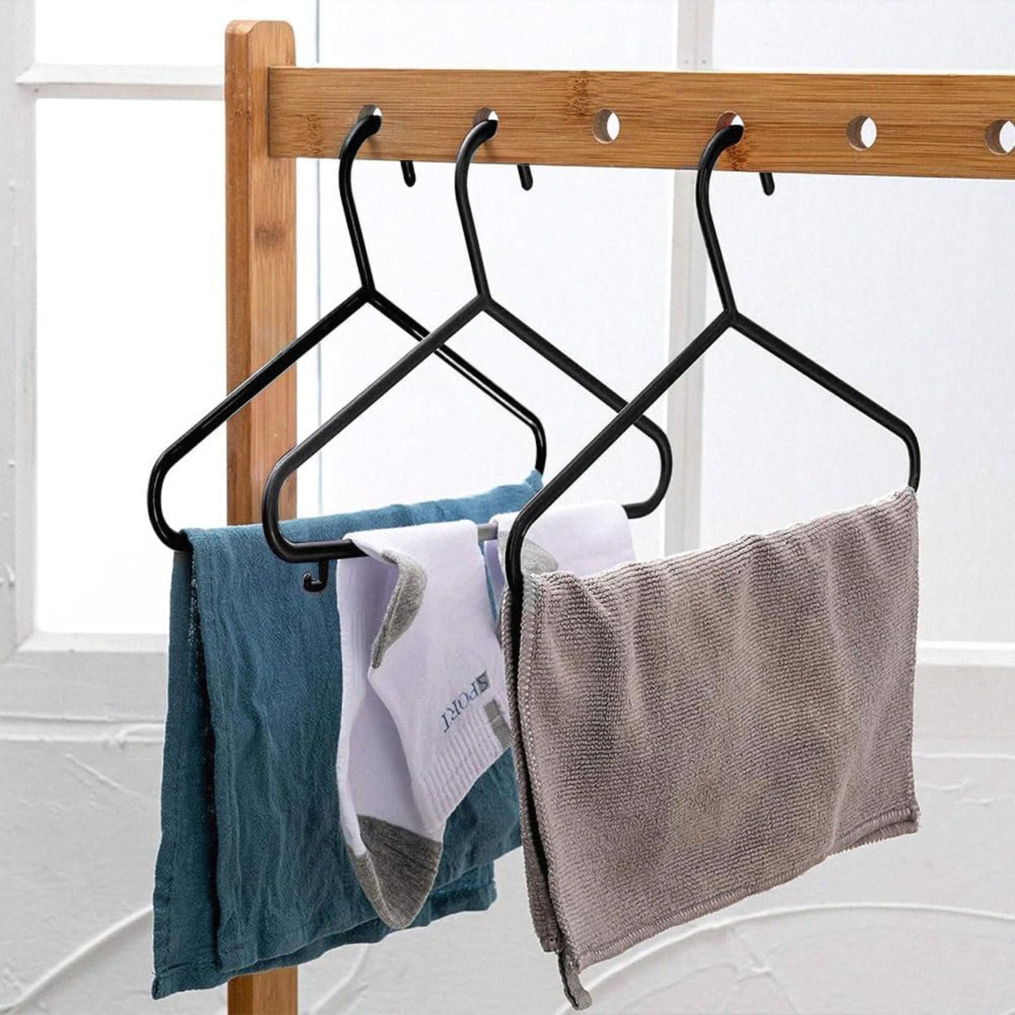 Coat Hangers Black with Suit Trouser Bar and Lips