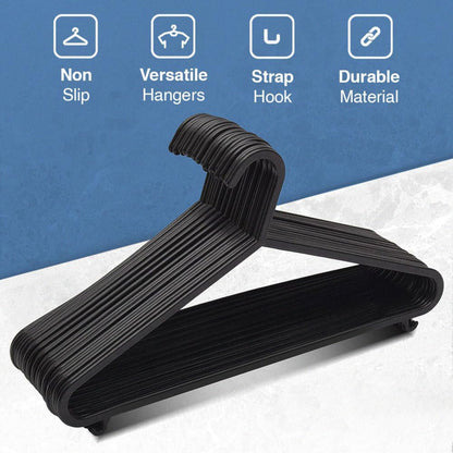 Coat Hangers Black with Suit Trouser Bar and Lips