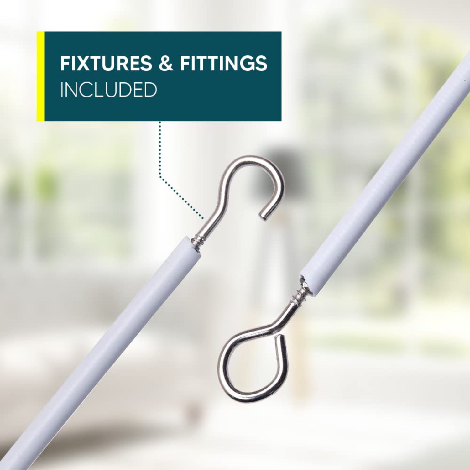 Curtain 3M Wire with 6 Hooks and 6 Eyes