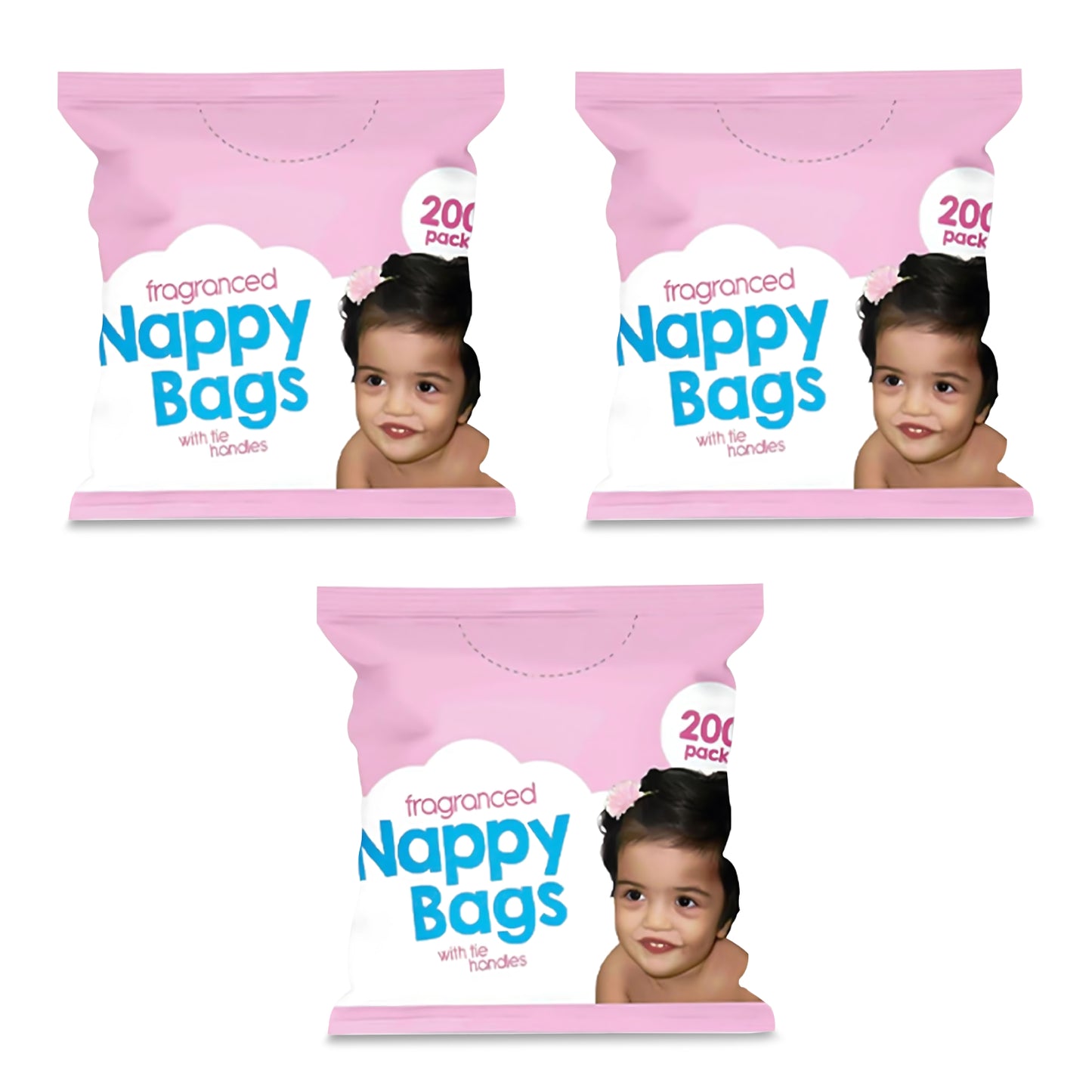 Fragranced Nappy Bags with Tie Handles