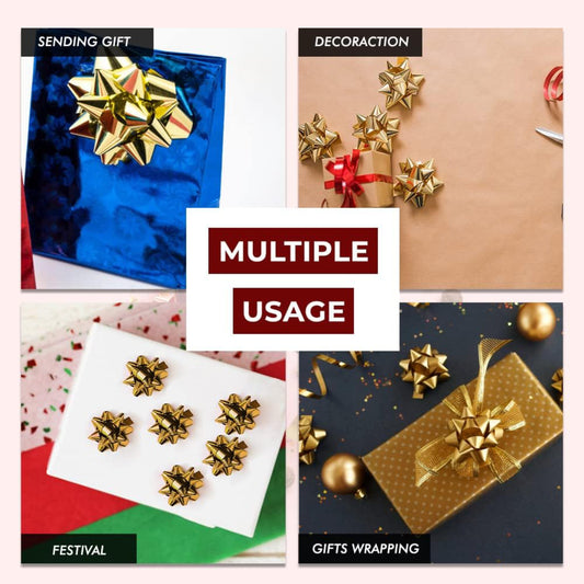 Gold Metallic Gift Bows Self Adhesive