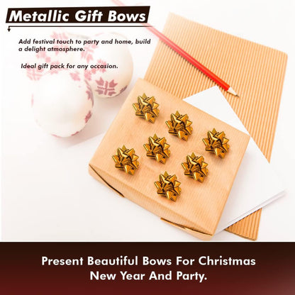 Gold Metallic Gift Bows Self Adhesive