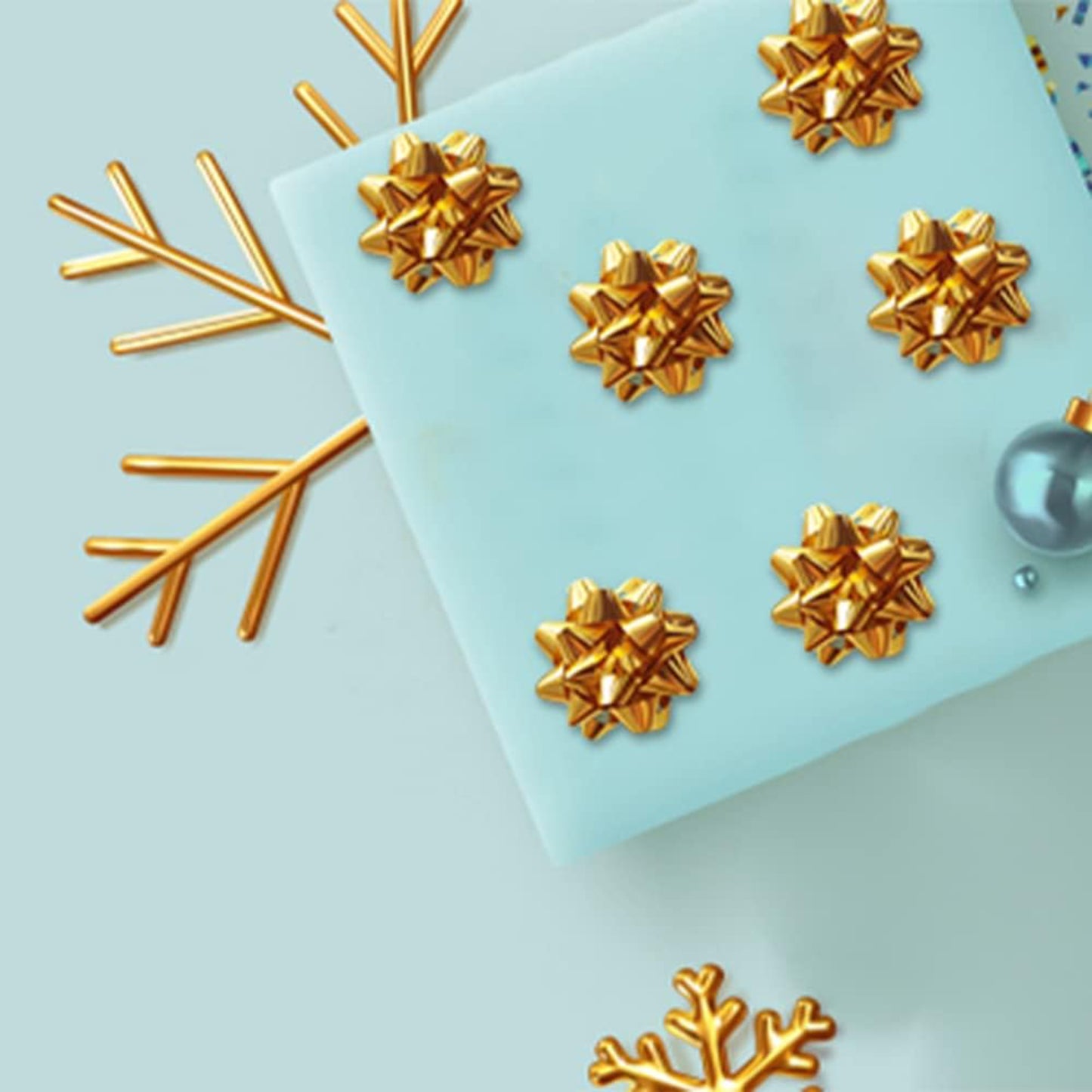 Gold Metallic Gift Bows Self Adhesive