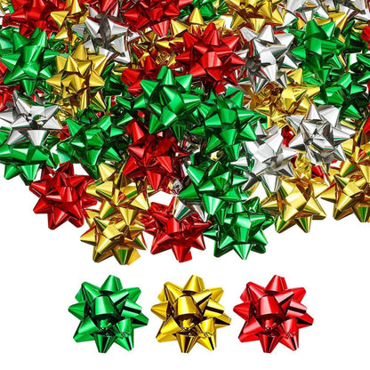 Metallic Gift Bows Mix Color Red, Gold & Green
