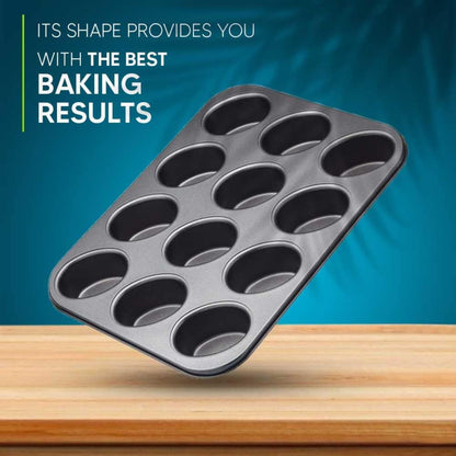 Muffin Nonstick Carbon Steel Material Baking Tray Black