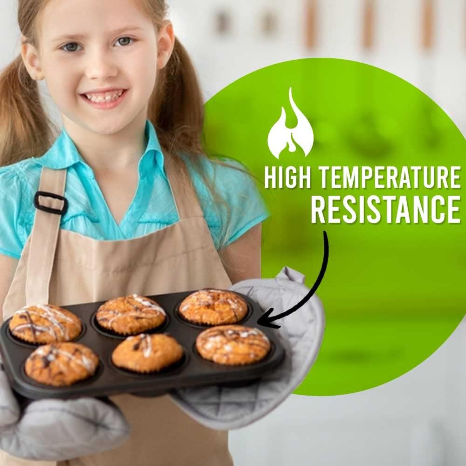 Muffin Nonstick Carbon Steel Material Baking Tray Black