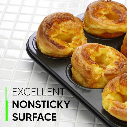 Muffin Nonstick Carbon Steel Material Baking Tray Black