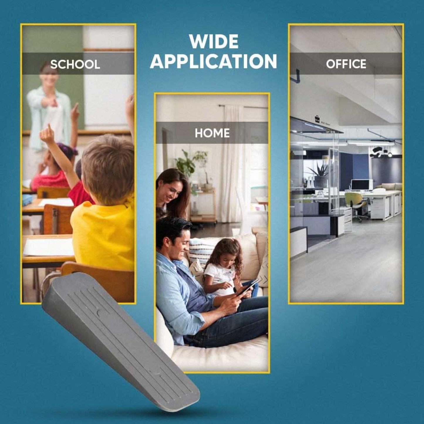 Non-Slip Rubber Door Wedge Stopper for Homes
