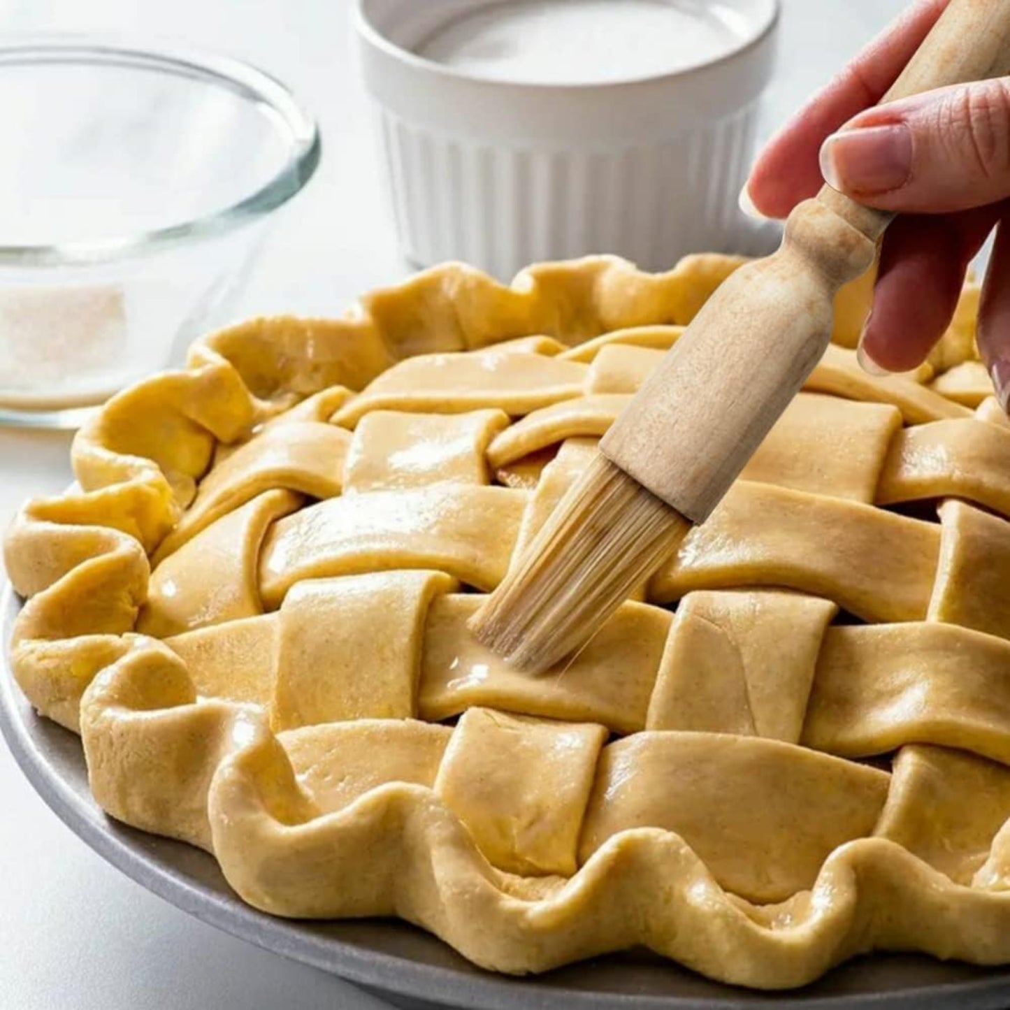 Pastry Brush with Natural Bristle & Wooden Handle