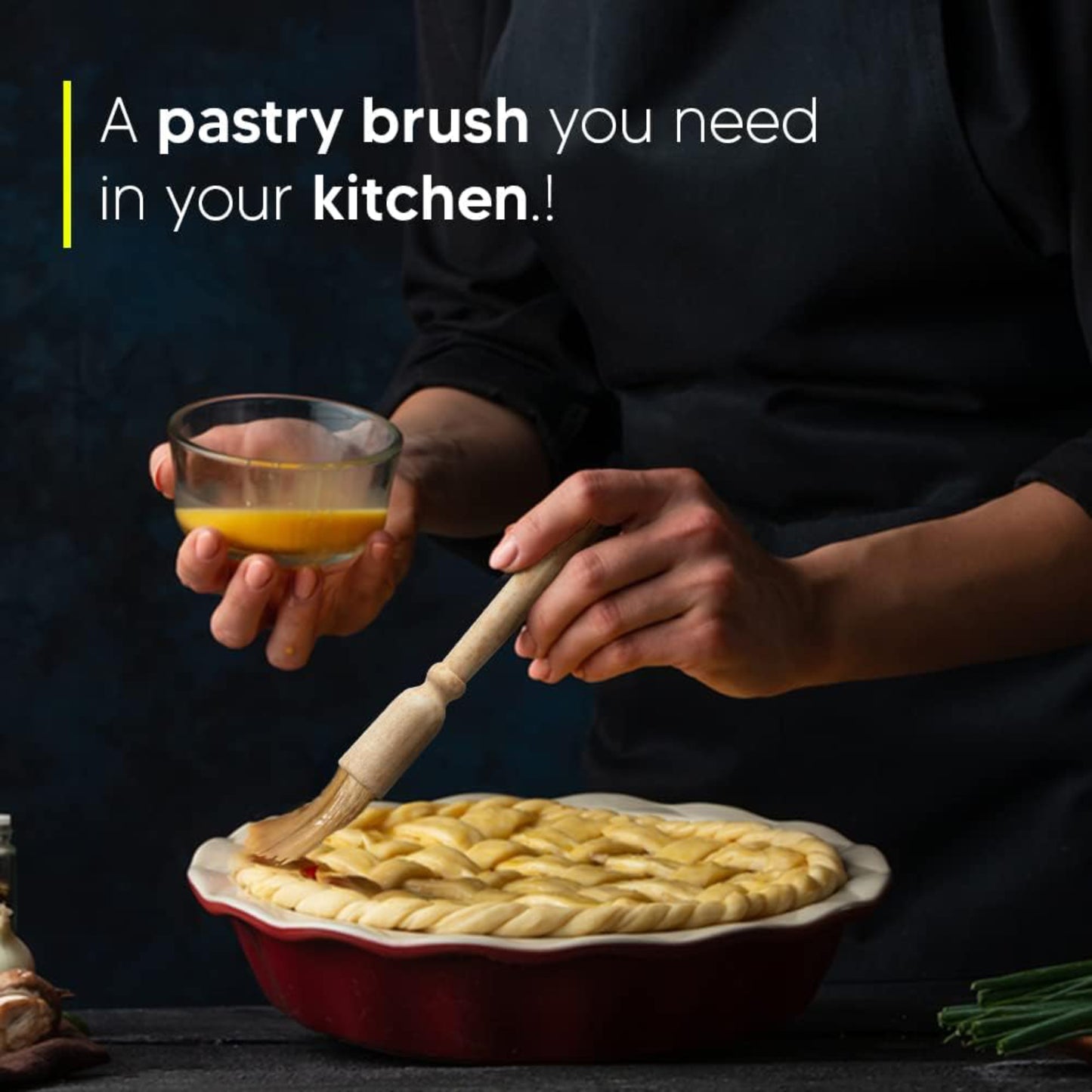 Pastry Brush with Natural Bristle & Wooden Handle