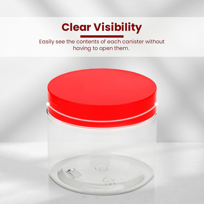 Plastic Storage Jars & Canisters with Screw Top Lids