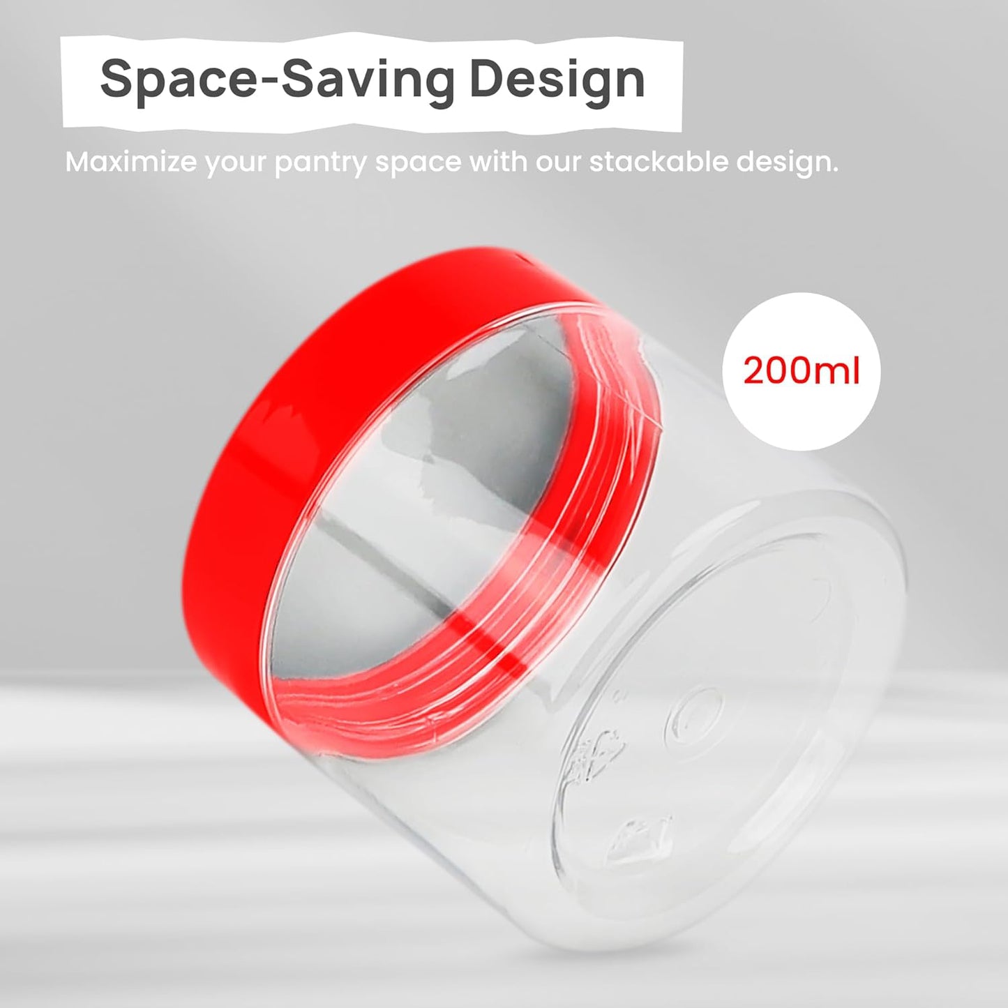 Plastic Storage Jars & Canisters with Screw Top Lids