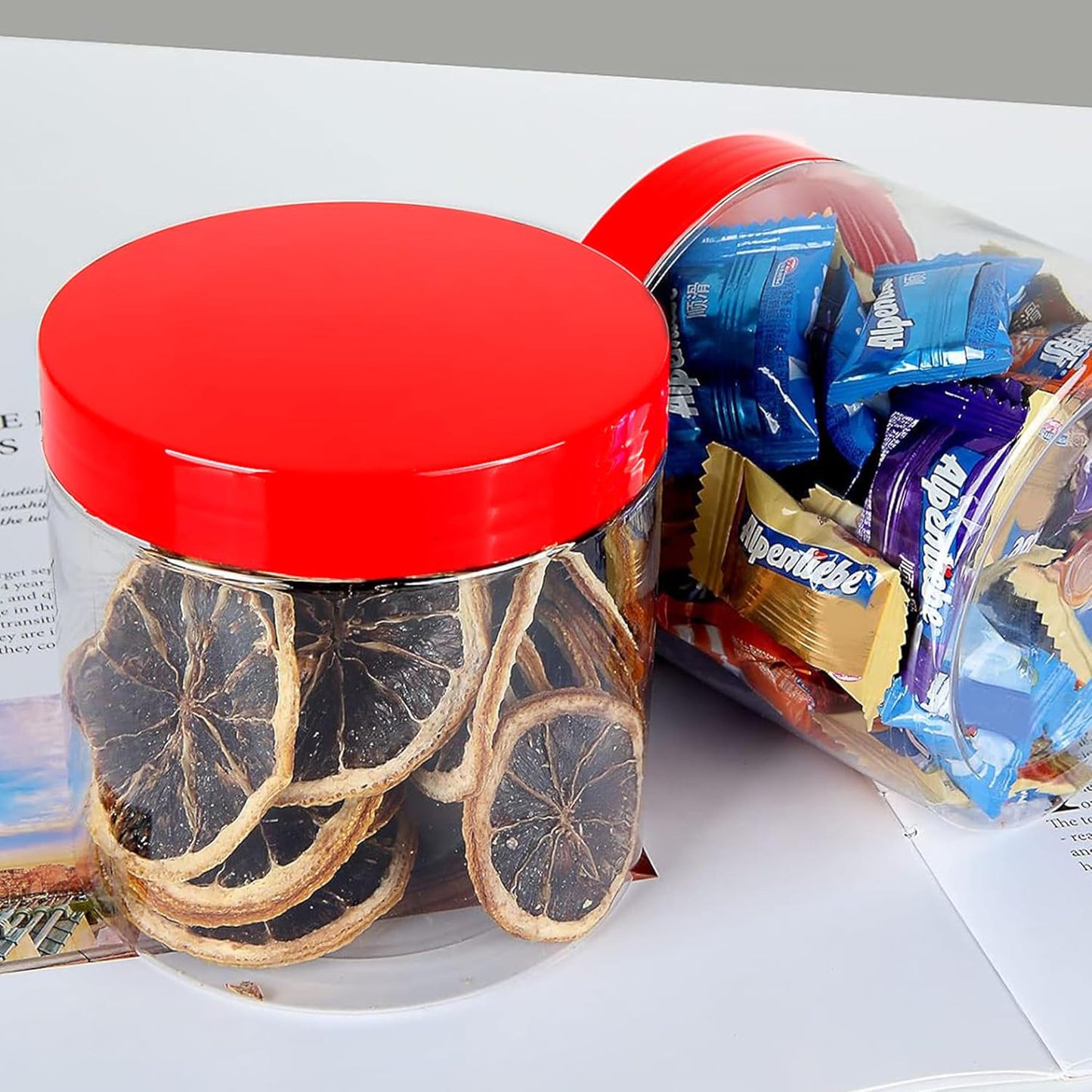 Plastic Storage Jars & Canisters with Screw Top Lids