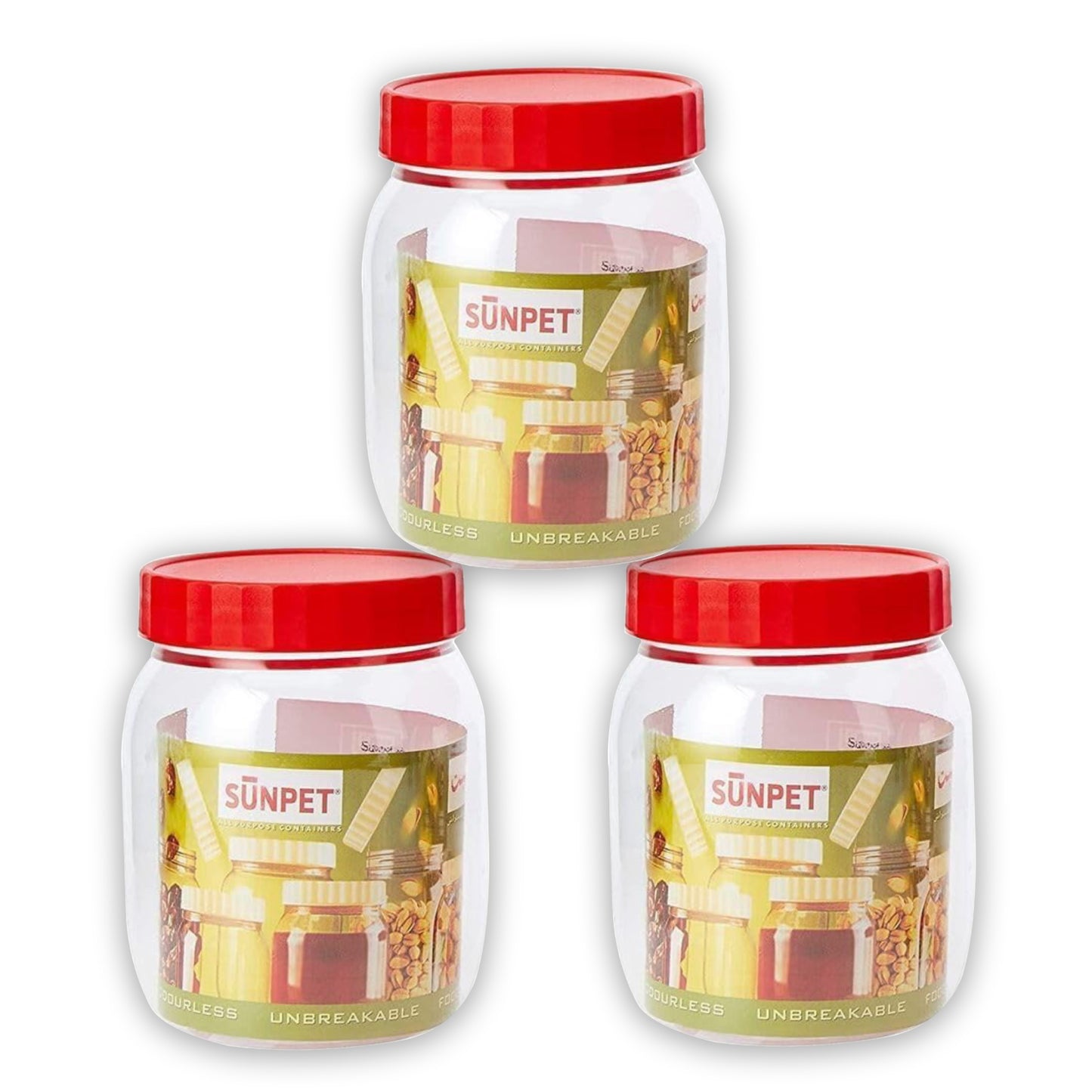 Plastic Storage Jars & Canisters with Screw Top Lids