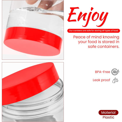 Plastic Storage Jars & Canisters with Screw Top Lids