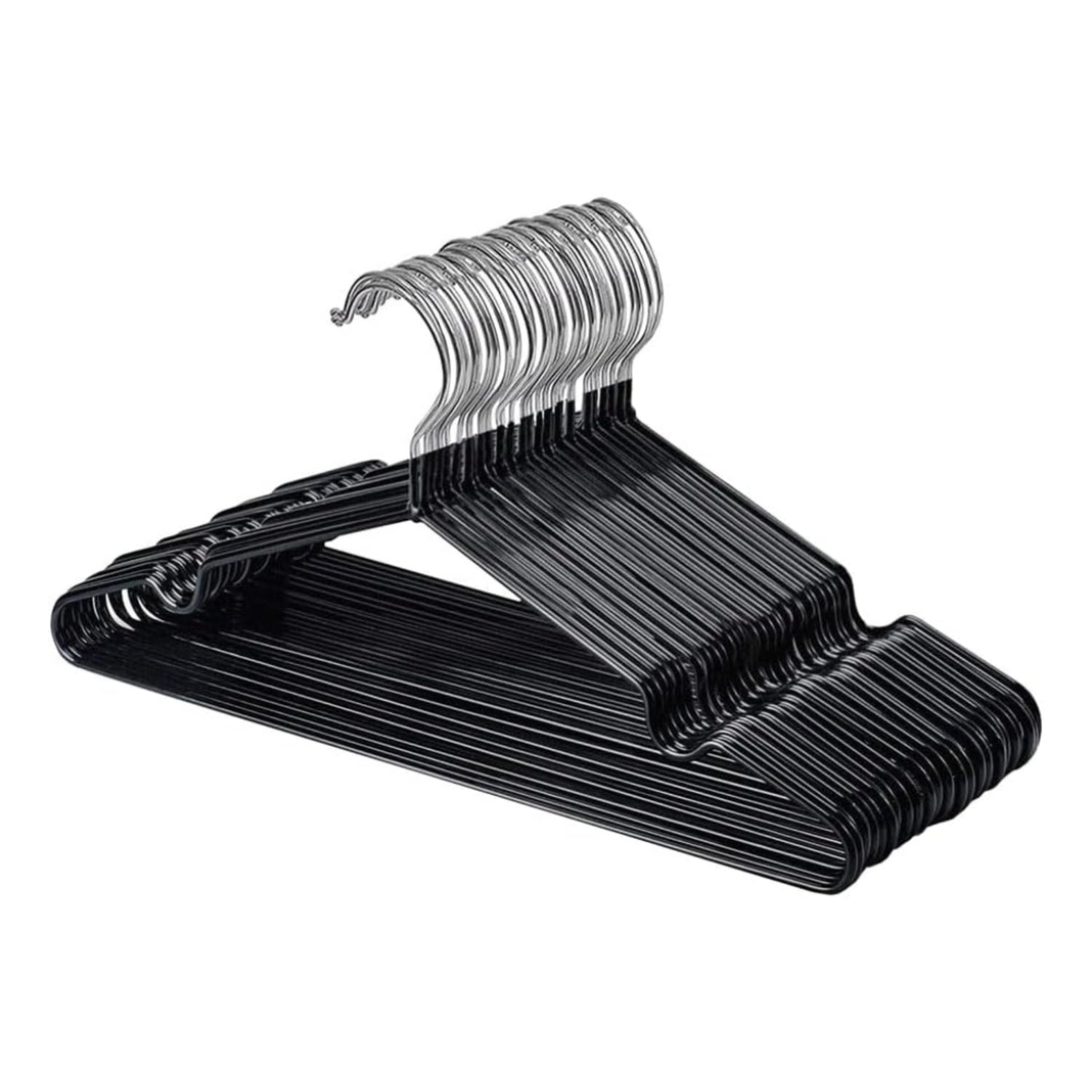Rubber Coated Premium Black Metal Hangers 20 Pcs
