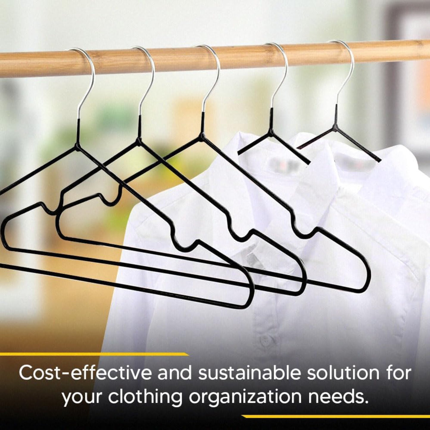 Rubber Coated Premium Black Metal Hangers 20 Pcs