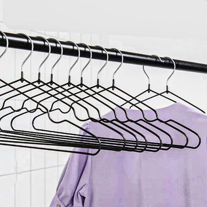 Rubber Coated Premium Black Metal Hangers 20 Pcs