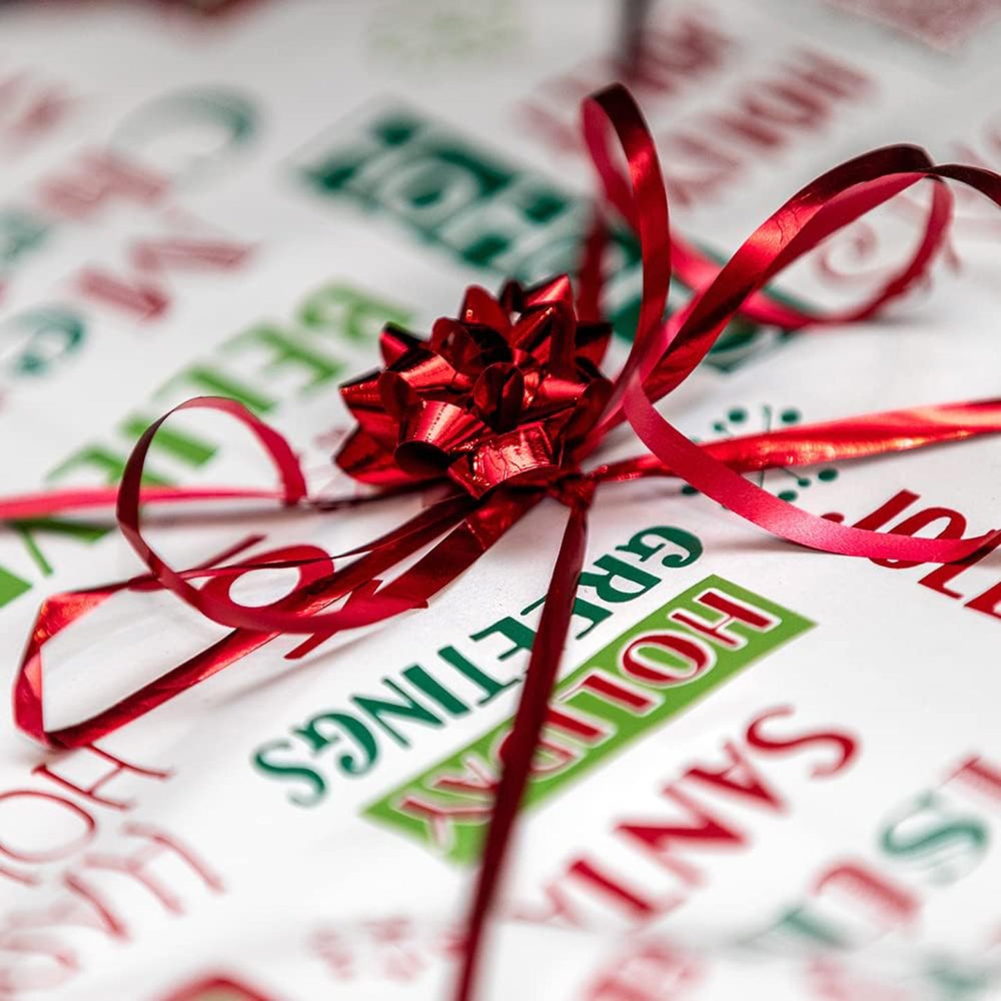 Red Metallic Gift Bows Self Adhesive