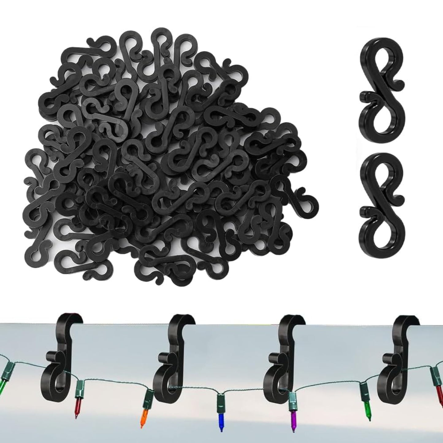 S Shaped Gutter Hooks Black