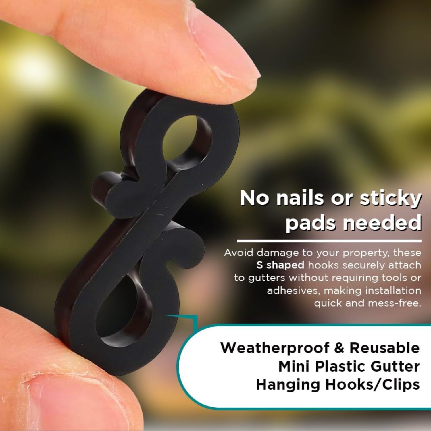S Shaped Gutter Hooks Black