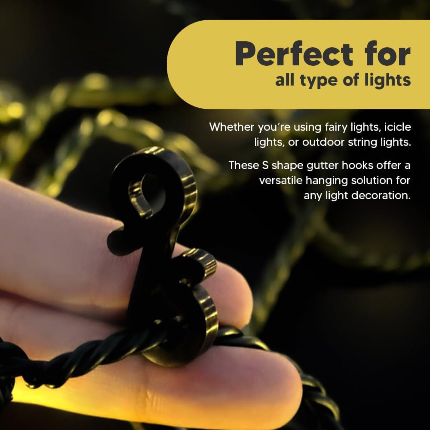 S Shaped Gutter Hooks Black