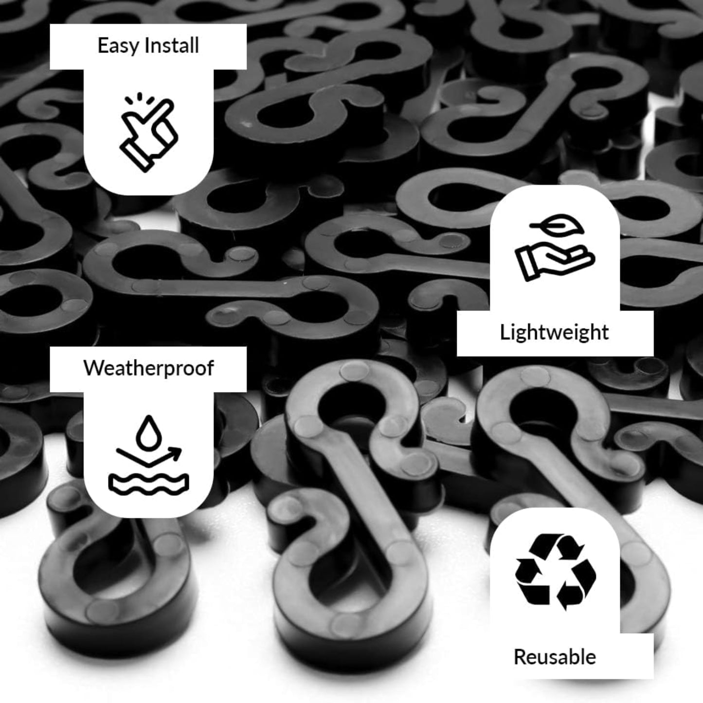 S Shaped Gutter Hooks Black