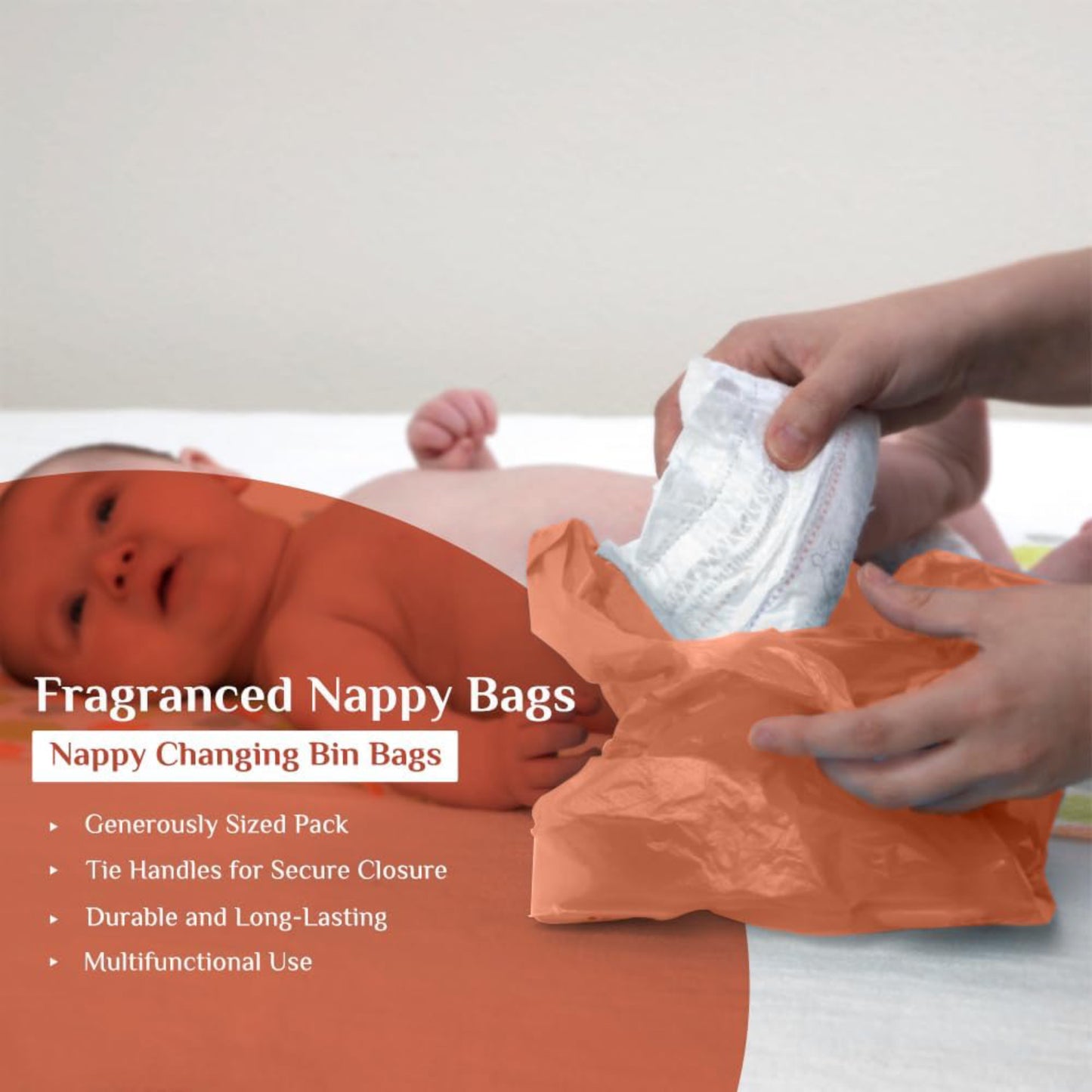 Scented Nappy Bags with Tie Handles