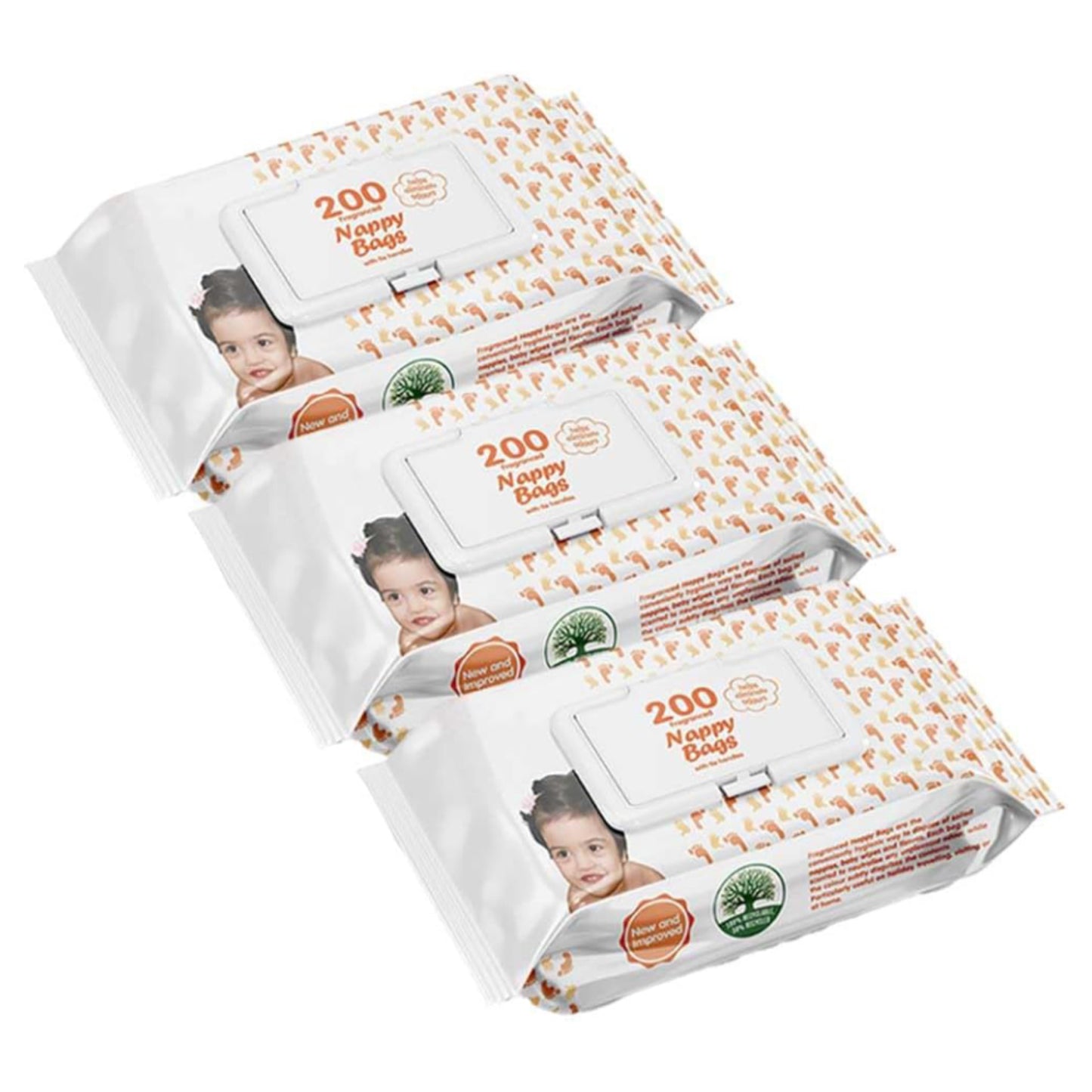 Scented Nappy Bags with Tie Handles