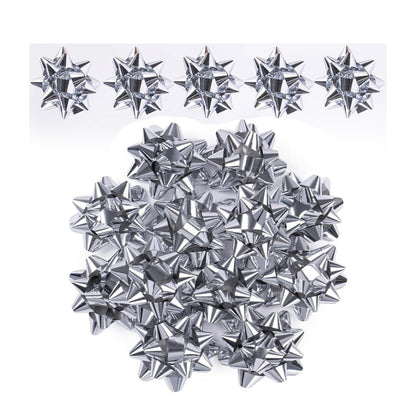 Silver Metallic Gift Bows Self Adhesive