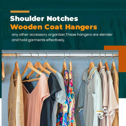 Wooden Coat Hangers Strong Natural Wood