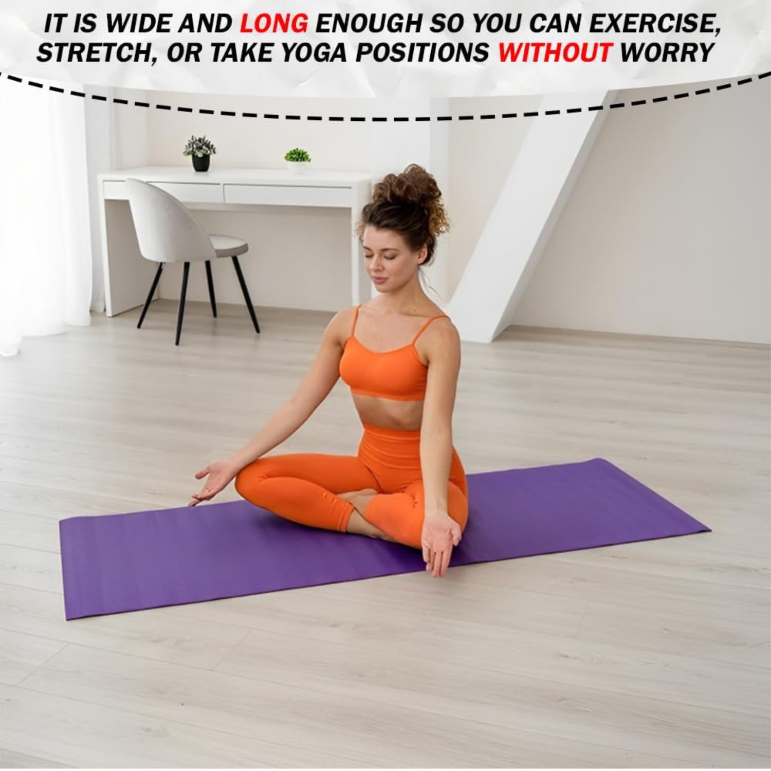 Yoga Mat Large & 10mm Thick Purple