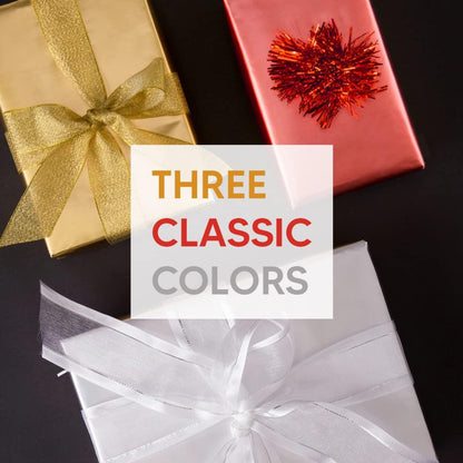 Christmas Metallic Foil Effect Gold Wrapping Papers Rolls