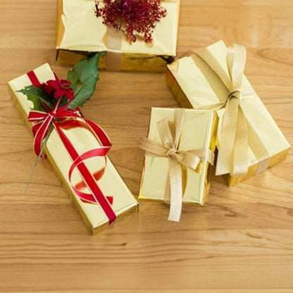 Christmas Metallic Foil Effect Gold Wrapping Papers Rolls