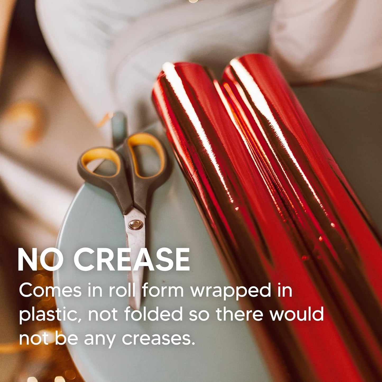 Christmas Metallic Foil Effect Red Wrapping Papers Rolls