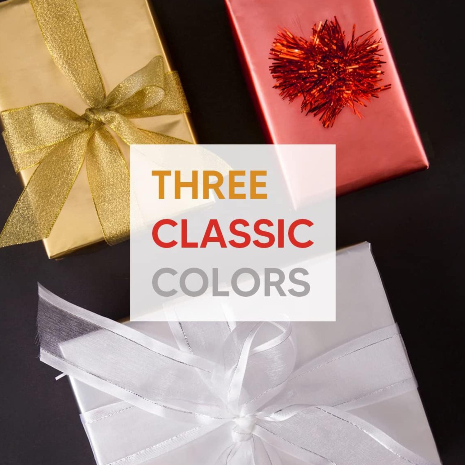 Christmas Metallic Foil Effect Red Wrapping Papers Rolls